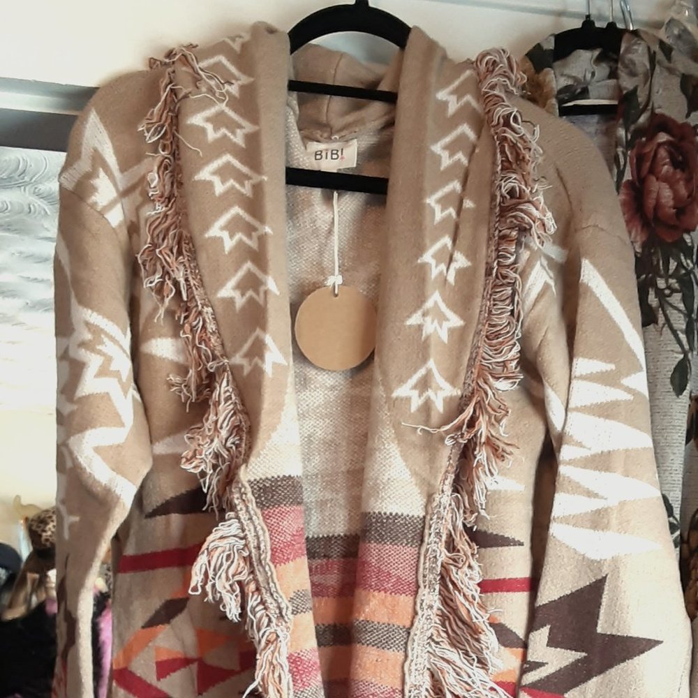 BIBI BLANKET STYLE SWEATER CARNIGAN SO SOFT KNIT W/POCKETS